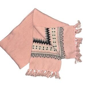 GAP Lambswool Nylon Scarf Pink and Gray 64”